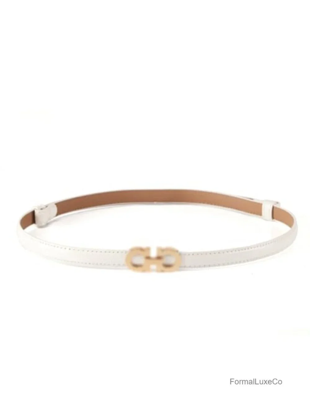 Patent Leather Adjustable Skinny Waist Belt with Bowknot Buckle